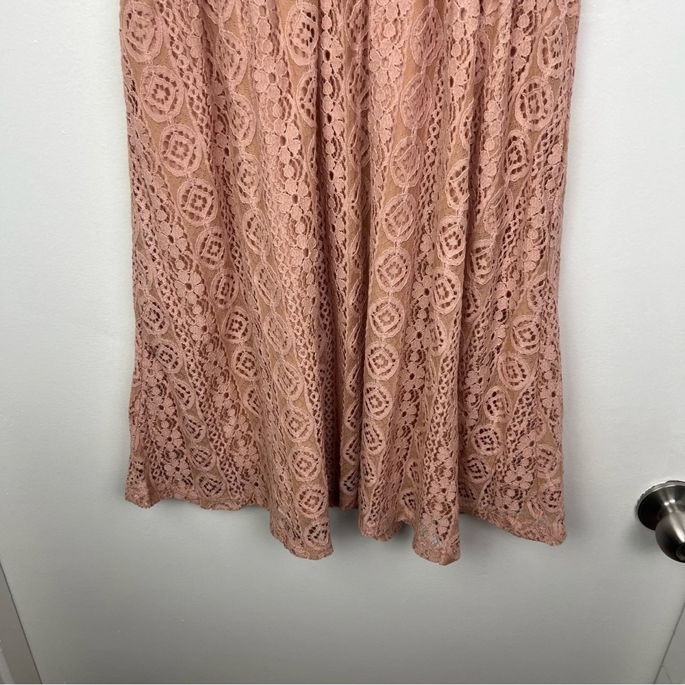 Monteau Peachy Pink Floral Lace Mini Dress Juniors Medium - Picture 6 of 8